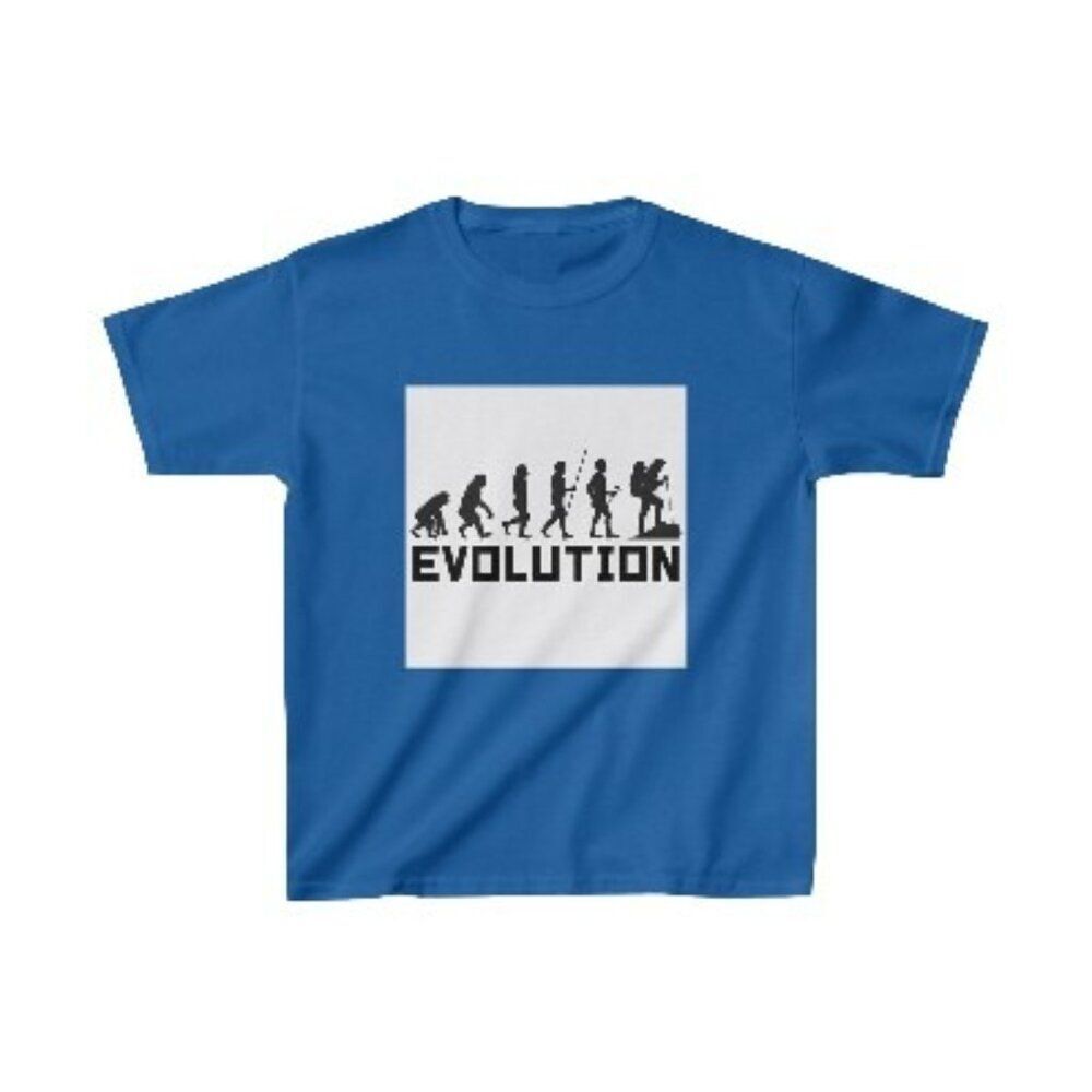 T-Shirt with Evolution Graphic Depicting Human Progression for Science